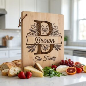 Chopping Board Monogram Engraving Bundle, Custom Alphabet Family Name Designs