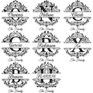 Elegant Alphabet Surname Monogram Bundle, Engraving Ready Family Name Designs