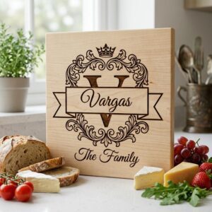 Elegant Family Crest Monogram, Custom Surname Logo, Laser Engraving File