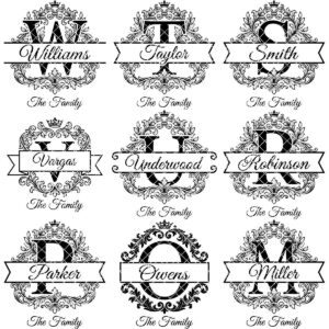 Elegant Family Crest Monogram, Custom Surname Logo, Laser Engraving File