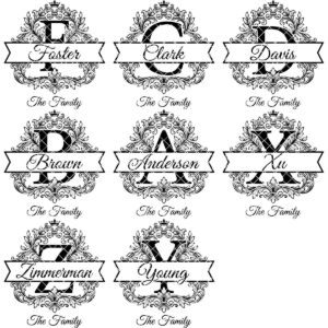 Elegant Family Crest Monogram, Custom Surname Logo, Laser Engraving File