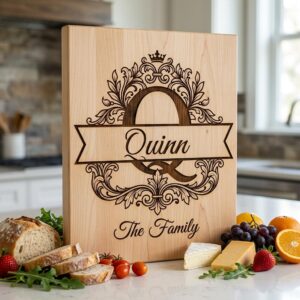 Elegant Family Crest Monogram, Custom Surname Logo, Laser Engraving File