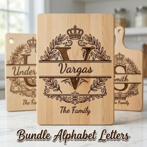 Elegant Monogram Bundle, Family Name Engraving Files for Boards and Wood Signs