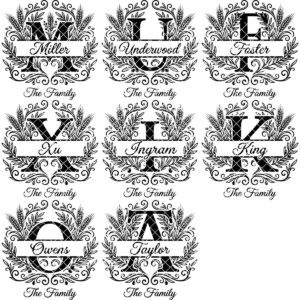 Engraving Board Bundle, Custom Family Name Monogram, Wheat Olive Branch Design