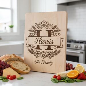 Engraving File Bundle, Bread Board Decor, Rustic Kitchen, Custom Monogram Family Name