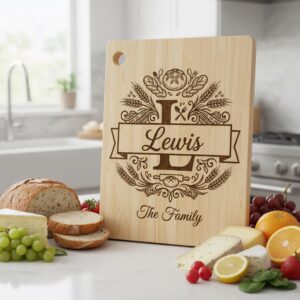 Engraving File Bundle, Bread Board Decor, Rustic Kitchen, Custom Monogram Family Name