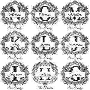 Family Crest Monogram Engraving File, Wheat Alphabet, Dining Hall Decor