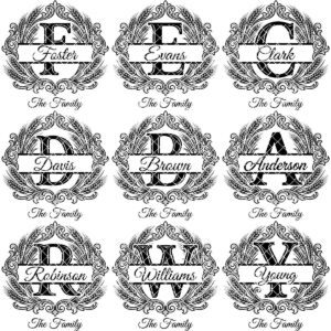 Family Crest Monogram Engraving File, Wheat Alphabet, Dining Hall Decor