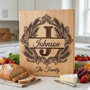 Family Crest Monogram Engraving File, Wheat Alphabet, Dining Hall Decor