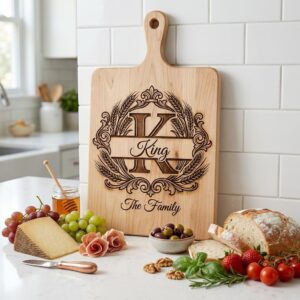 Family Crest Monogram Engraving File, Wheat Alphabet, Dining Hall Decor