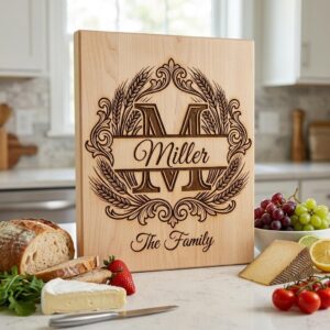 Family Crest Monogram Engraving File, Wheat Alphabet, Dining Hall Decor