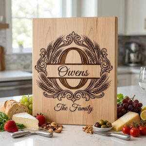 Family Crest Monogram Engraving File, Wheat Alphabet, Dining Hall Decor