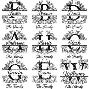 Family Monogram Alphabet Bundle, Custom Name Engraving Files, Vine Surname Art