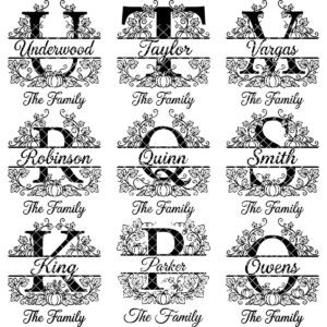 Family Monogram Alphabet Bundle, Custom Name Engraving Files, Vine Surname Art