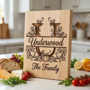 Family Monogram Alphabet Bundle, Custom Name Engraving Files, Vine Surname Art