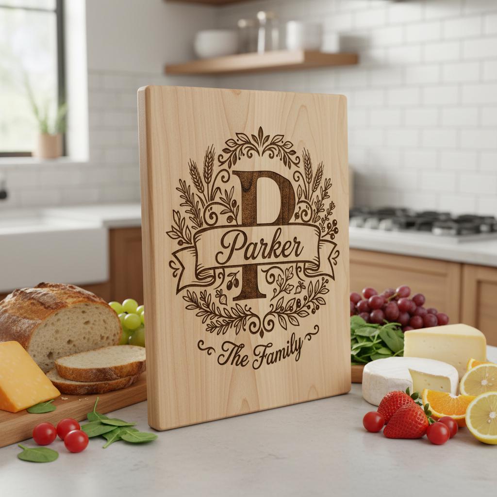 Family Monogram Engraving File, Custom Surname Logo, Digital Alphabet Design