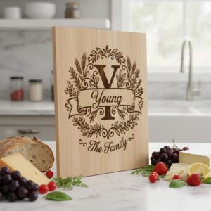 Family Monogram Engraving File, Custom Surname Logo, Digital Alphabet Design