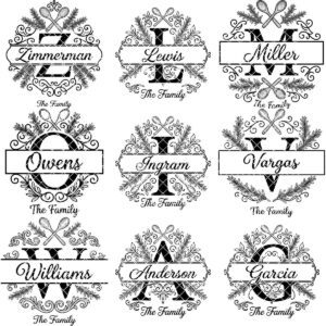 Family Monogram Laser Engraving Alphabet, Chopping Board Art, Kitchen Name