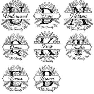 Family Monogram Laser Engraving Alphabet, Chopping Board Art, Kitchen Name