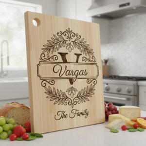 Family Name Monogram with Olive Branch Banner, Alphabet Laser File