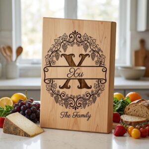 Grapevine Monogram Alphabet Engraving Bundle, Custom Family Name Board