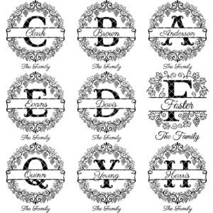 Grapevine Monogram Alphabet Engraving Bundle, Custom Family Name Board