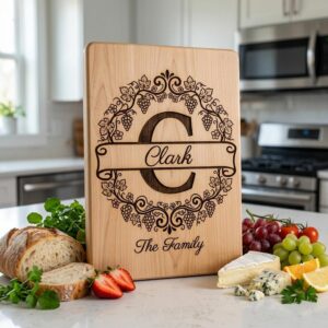 Grapevine Monogram Alphabet Engraving Bundle, Custom Family Name Board