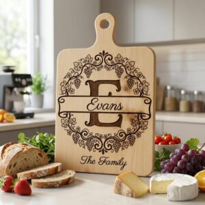 Grapevine Monogram Alphabet Engraving Bundle, Custom Family Name Board
