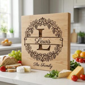 Grapevine Monogram Alphabet Engraving Bundle, Custom Family Name Board