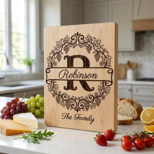 Grapevine Monogram Alphabet Engraving Bundle, Custom Family Name Board