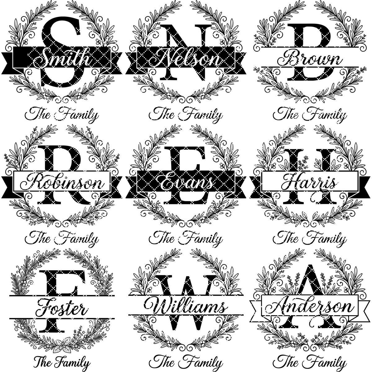 Laser Engraving File, Family Crest Monogram Board Design, Custom Name Gift