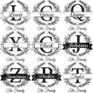 Laser Engraving File, Family Crest Monogram Board Design, Custom Name Gift