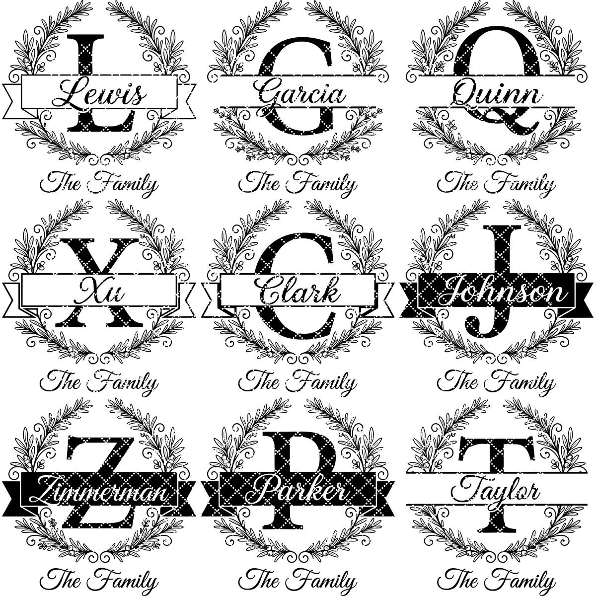 Laser Engraving File, Family Crest Monogram Board Design, Custom Name Gift