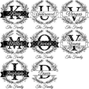 Laser Engraving File, Family Crest Monogram Board Design, Custom Name Gift