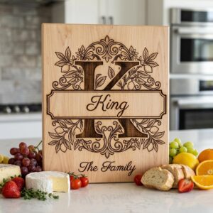 Lemon Branch Monogram Alphabet, Custom Family Name Laser Engraving Bundle