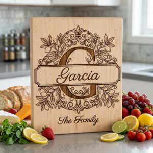 Lemon Branch Monogram Alphabet, Custom Family Name Laser Engraving Bundle