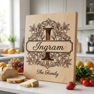 Lemon Branch Monogram Alphabet, Custom Family Name Laser Engraving Bundle