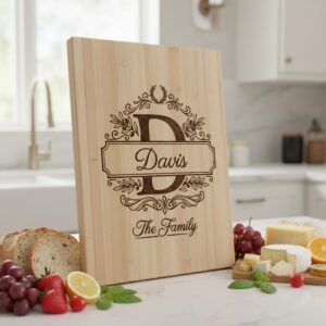 Monogram Board Engraving Design, Family Name Alphabet Bundle, Olive Leaf