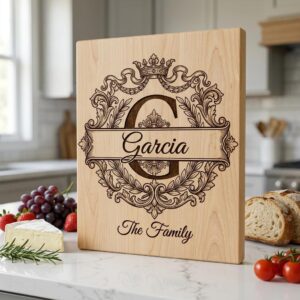 Monogram Bundle, Custom Family Name Baroque Alphabet, Regal Laurel Wreath, Engraving Designs