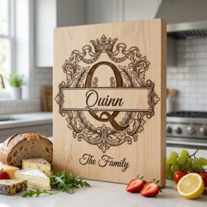 Monogram Bundle, Custom Family Name Baroque Alphabet, Regal Laurel Wreath, Engraving Designs