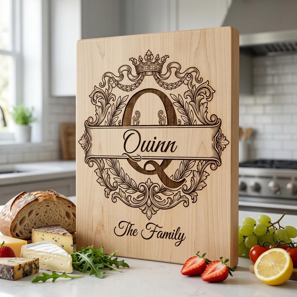 Monogram Bundle, Custom Family Name Baroque Alphabet, Regal Laurel Wreath, Engraving Designs