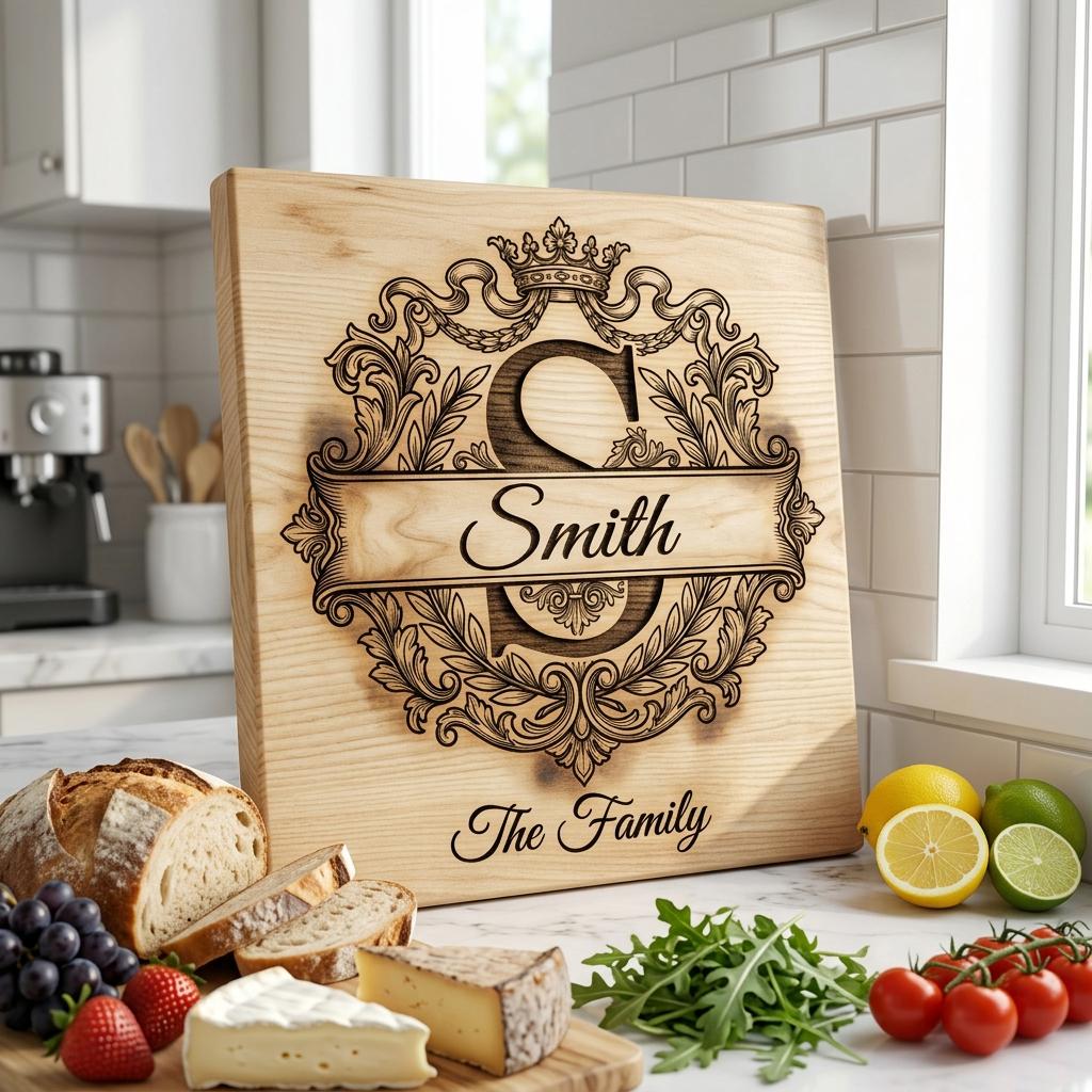 Monogram Bundle, Custom Family Name Baroque Alphabet, Regal Laurel Wreath, Engraving Designs