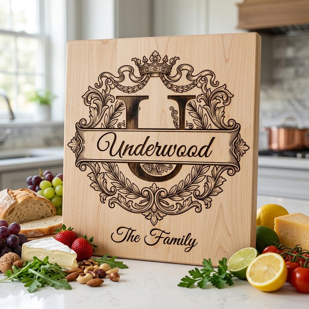 Monogram Bundle, Custom Family Name Baroque Alphabet, Regal Laurel Wreath, Engraving Designs