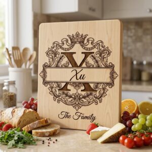 Monogram Bundle, Custom Family Name Baroque Alphabet, Regal Laurel Wreath, Engraving Designs