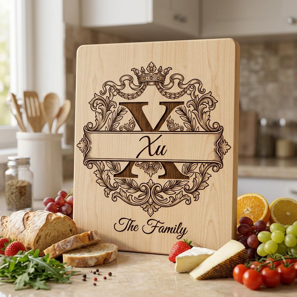 Monogram Bundle, Custom Family Name Baroque Alphabet, Regal Laurel Wreath, Engraving Designs