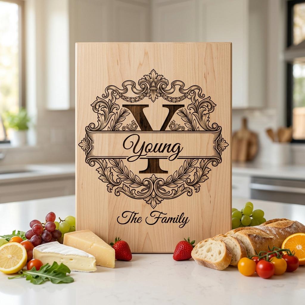 Monogram Bundle, Custom Family Name Baroque Alphabet, Regal Laurel Wreath, Engraving Designs