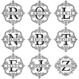 Monogram bundle, Wilson family crest, alphabet chopping board engraving download