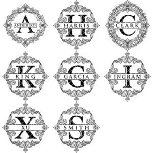 Monogram bundle, Wilson family crest, alphabet chopping board engraving download