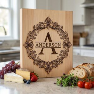 Monogram bundle, Wilson family crest, alphabet chopping board engraving download