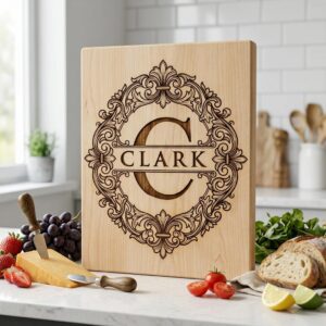 Monogram bundle, Wilson family crest, alphabet chopping board engraving download